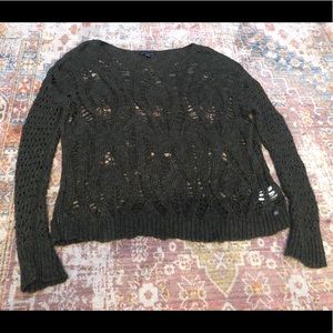 Knitted green sweater top